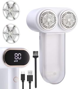 Zawaer Quitapelusas Electrico,Doble Cabeza Quitapelusas Electrico De Ropa 2000mAh, LED Afeitadora de Tela, Quitapelusas Electrico Recargable USB, con 3 Velocidades Ajustables, para Ropas Y Muebles.