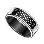 FYFIT Smart Ring with Health Monitoring, IP68 Waterproof, Fitness Tracker, Heart Rate Monitor, SpO2, Sleep Tracking, 5-Day Battery Life, Stainless Steel (Radiant Silver, 11-20.7 mm)