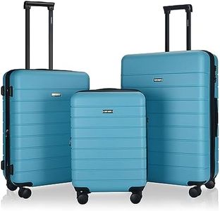 EAGLEMATE 3PCS Suitcase Luggage Set Expandable 15YEARS Warranty TSA Lock (ICE Blue)