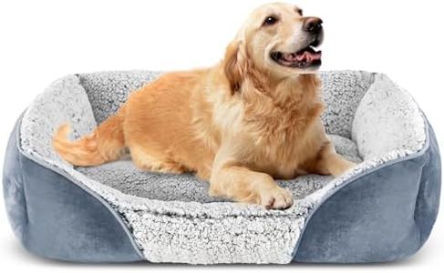 Kimpets Dog Bed for Medium Large Dogs, Rectangle Washable Sleeping Puppy Bed, Orthopedic Pet Sofa Soft Calming Cat Beds Indoor Cats, Anti-Slip Bottom with Multiple Size
