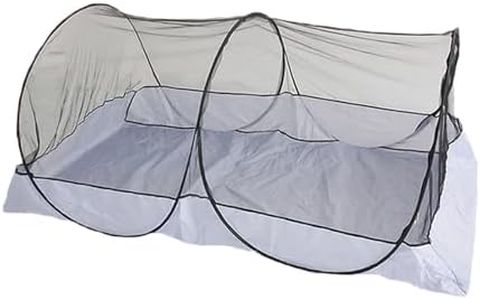 CMINGJ Portable Mosquito Net Foldable Pop-Up Travel Mosquito Net for Bed Free Installation-Suitable for Baby Adults Bedroom, Camping, nap, Patio (Large-Bottom Zipper(Black net))