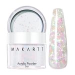 Makartt Acrylic Powder, 2oz Mixed Glitter Acrylic Nail Powder, Winter Wonderland Stars Sparkly Clear Acrylic Powder Nail Extension Pedicure Manicure Tools No Nail Lamp Needed Home