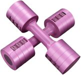 GLAUCUS Adjustable Weight Dumbbells Set- A Pair 4lb 6lb 8lb 10lb (2lb-5lb Each) Free Weights Set for Women at Home Gym Equipment Workouts Strength Training for Teens,Purple