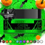 MONÉGASQUE Green Luster Dust Edible Glitter for Drinks & Desserts 7g – Premium Green Halloween Edible Glitter for Cakes - Green Sprinkles Edible Cupcake Toppers - Green Powder for Cake Decorating