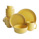 Gibson Home 127339.16R Dinnerware Sets, Service for Four (16pcs), Yellow