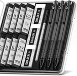 Four Candies Mechanical Graphite Pencil Set, 3pcs Black Metal Pencils with Anti-Skid Grip, Ideal for Artists, Professionals, Teachers and Students