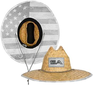 S A Company Summer Straw Hats for UV Sun Protection | Unisex Adult (Ghost American Flag)