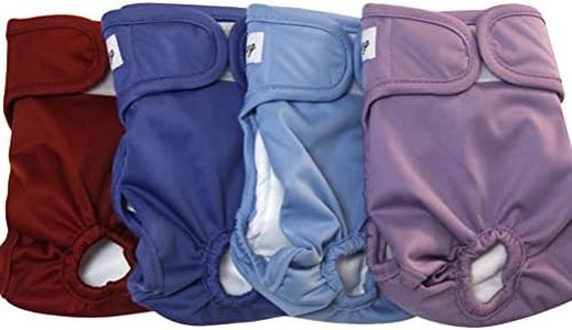 JoyDaog Lot de 4 couches réutilisables et lavables pour chiens femelles de taille moyenne, pour la chaleur, l'incontinence, les règles pour chien, taille L