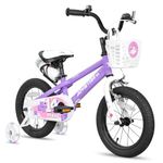 JOYSTAR Pluto 16 Inch Kids Bike with Training Wheels for Ages 4-7 Year Old Boys Girls Toddler Children BMX Bicycle Pink