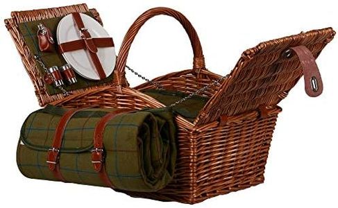 Nature by Kolibri Set da picnic per 2 persone con cestino da picnic, coperta da picnic, posate e stoviglie