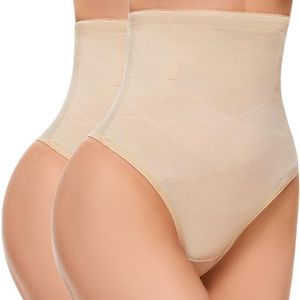 SIMIYA Thong Shapewear Tummy Control Underwear for Women High Waist Stay-Put Body Shaper Girdle with Targeted Compression