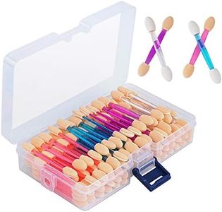 Cuttte 120PCS Disposable Dual Sides Eye Shadow Sponge Applicators with Container, 4 Colors Eyeshadow Brushes Makeup Applicator