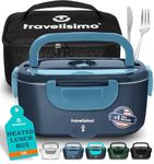 TRAVELISIMO 100W Heated Lunch Box 1.5L 3-in-1 220 V 24 V 12 V Bento Insulated Hot Stainless Steel Food Warmer for Travel and Office