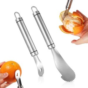 Orange Peeler & Grapefruit Peeler, Stainless Steel Orange Peeler Tool Citrus Peeler Long Handle Orange Pomelo Peeler Tool Fruit Opener Remover for Kitchen Gadget Chef Tools