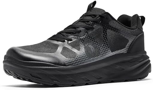 OrthoComfoot Women's Wide Orthopedic Walking Sneakers, Breathable Stable Arch Support Shoes for Heel Pain Relief, Durable Footwear for Work & Outdoor Activities, Black, Size 8