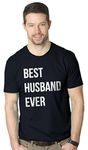 Mens Best Husband Ever T Shirt Funny Saying Novelty Tee Gift for Dad Cool Humor Mens Funny T Shirts Love T Shirt for Men Funny Dad Joke T Shirt Novelty Navy XL