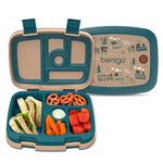 Bentgo Kids Prints Leak-Proof, 5-Compartment Bento-Style Kids Lunch Box - Ideal Portion Sizes for Ages 3-7, Durable, Drop-Proof, Dishwasher Safe, & Made with BPA-Free Materials (Trains)