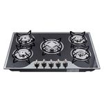 Gas Hob 5 Burner LPG/Natural Gas Stove with Nozzle Natural Gas Stove 5 Burners Gas Hob Built-in Stove for Natural Gas 770 x 510 mm Gas Hob (3.0 + 2.75 + 1.75 + 1.75 + 1.0 KW)