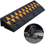 VEVOR Rubber Curb Ramp, 3.7" Rise Height Sidewalk Threshold Ramp, 10" Width 39.4" Length Driveway Ramp for Curb, Forklifts, Trucks, Buses, Cars, Wheelchairs, Bikes