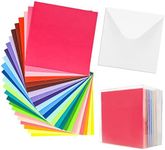 60 Pack Colorful Blank Cards and Envelopes 6x6 inch, Colored Greeting Cards with White Square Envelopes, 24 Assorted Colors Thank You Cards for Invitations, Weddings, Postcards, Birthday