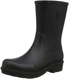 Fitflop Women's Wonderwelly Short Rain Boot, All Black, 9 US