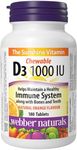 Webber Naturals Vitamin D3 1000 IU, 180 Chewable Orange Tablets, For Healthy Bones, Teeth, and the Maintenance of Good Health