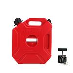 HITTIME 5L Gas Can 1.3 Gallon Portable Fuel Oil Petrol Diesel Container Gas Tank Emergency Backup for Motorcycle Car SUV ATV with Lock Oil Pack Fuel Cans Fuel