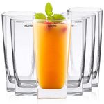 AGARO Elegant 260 ml Glasses Set of 6, Transparent Drinking Water Glass Set, Glass Tumbler for Water, Cold Drink, Juice, Dishwasher Safe, for Daily Use & Gifting