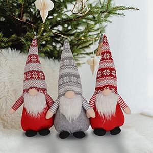 Best Goods 3 set di gnomi di Natale in peluche, decorazione natalizia per casa, ristorante, ufficio (49 cm)