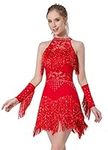 ELLYDOOR Women Latin Dress Lace Rhi
