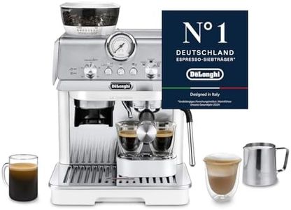 De'Longhi Siebträgermaschine La Specialista Arte EC9155.W, Espressomaschine mit Mahlwerk, 8 Mahlgrade, 15 Bar, 3 Temperaturen, Milchschaumdüse, 1550W, 1,7L Tank, Weiß inkl. Barista-Kit