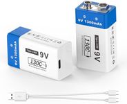 9V Battery, 1300mAh Rechargeable 20