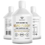 Keto C8 MCT Oil - Pure C8 Caprylic Acid not C10 - Make MCT Oil Ketogenic Bulletproof Coffee - Energy Boosting Ketones - Low Carb Keto Food - MCT Oil, Vegan - 500ml by Wellology