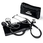 Primacare DS-9181-BK Professional Aneroid Sphygmomanometer and Sprague Rappaport Stethoscope, Manual Blood Pressure Kit with Cuff and Carrying Case, Black