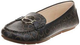 Calvin Klein Women's Layne Loafer Flat, Brown Multi 913, 6 UK