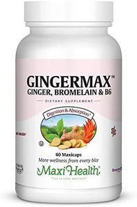 Maxi Health Gingermax - Ginger - Bromelain & Vitamin B6 - Digestion Health - 60 Capsules - Kosher
