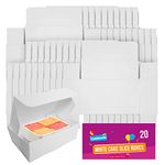 20pk White Cake Slice Box | Small Individual Cake Boxes for Cake Portions Kids Party | Party Cake Boxes for Guests | Birthday Cake Boxes for Guests | Individual Cake Slice Boxes | Takeaway Cake Boxes