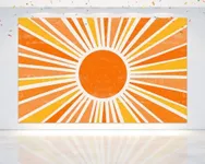 7 x 5 FT Boho Sun Groovy Backdrop Party Decoration. Retro Sun Floral Background for Theme Party Boho Birthday. Baby Shower Photo Banner.