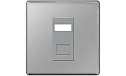 BG-Nexus-Flat-Plate Screwless Flat Plate Single RG45 Data Outlet Socket,Brushed Steel Finish