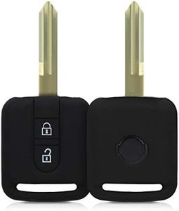 kwmobile Accessoire clé de Voiture Compatible avec Nissan 2-Bouton - Coque en Silicone Souple pour Clef de Voiture Noir
