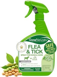 GoneNaturally Flea and Tick Spray for Dogs & Home – Scentless Plant-Based Dog Flea Spray with No Essential Oils – Kills Fleas, Ticks, Eggs & Larvae on Carpets, Bedding & Direct on Fur (16oz)