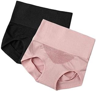 ayushicreationa Women Blended High Waist Half Shapewear Panty Tummy Tucker Girls Body Shaper 2pc Belly Fat Abdomen Panties for Women Waist Shaper Belly Shaper Free Size, Black + Pink