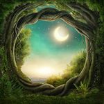 Yeele 7x7ft Fantasy Forest Backdrop Fairy Tale Ivy Night Moon Stars Landscape Photography Background Baby Girl Boy Adult Portrait Photo Booth Shooting Vinyl Wallpaper Studio Props