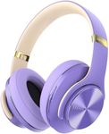 DOQAUS Wireless Headphones Over Ear, 90Hrs Playtime Bluetooth Headphones with 3 EQ Modes, Soft Memory Protein Earpads, Foldable Wireless Headphones with Mic for Home Office Cellphone PC Tablet(Purple)