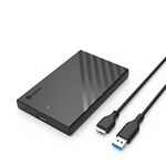 Cablet 2.5 Inch SATA USB 3.0 HDD/SSD Portable External Enclosure for 7mm and 9.5mm, Tool-Free Design, Supports UASP Max 6TB