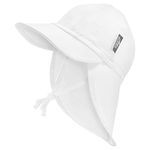 Jan & Jul 50+ UPF Sun-Hat for Toddler with Strings and Soft Brim (White, Size M: 6-24m)