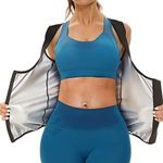 YYQ Sauna Suit for Women Sweat Vest Waist Trainer for Womens Sweat Tank Top Weight Loss Body Shaper for Women with Zipper, Silver, Large