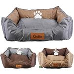 Crufts Adorable Multicolor Oxford Nylon Rectangular Bolster Pet Bed - 62 cm x 50 cm x 17 cm - Premium Quality - Perfect for Pets