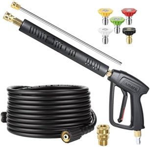 YAMATIC Pressure Washer Gun and Hose Kit, 25 FT Kink Resistant Power Washer Hose and Wand, 3/8" Swivel Quick Connector & M22-14mm Fitting Replacement for Ryobi, Simpson, Craftsman