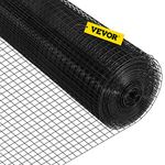 VEVOR Hardware Cloth, 24" x 50' & 1"x1" Mesh Size, Galvanized Steel Vinyl Coated 16 Gauge Welded Wire, for Garden Fencing & Pet Enclosures, Black (Hardware Cloth 24"x50')